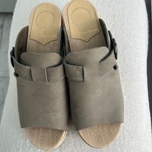 No 6 suede clogs